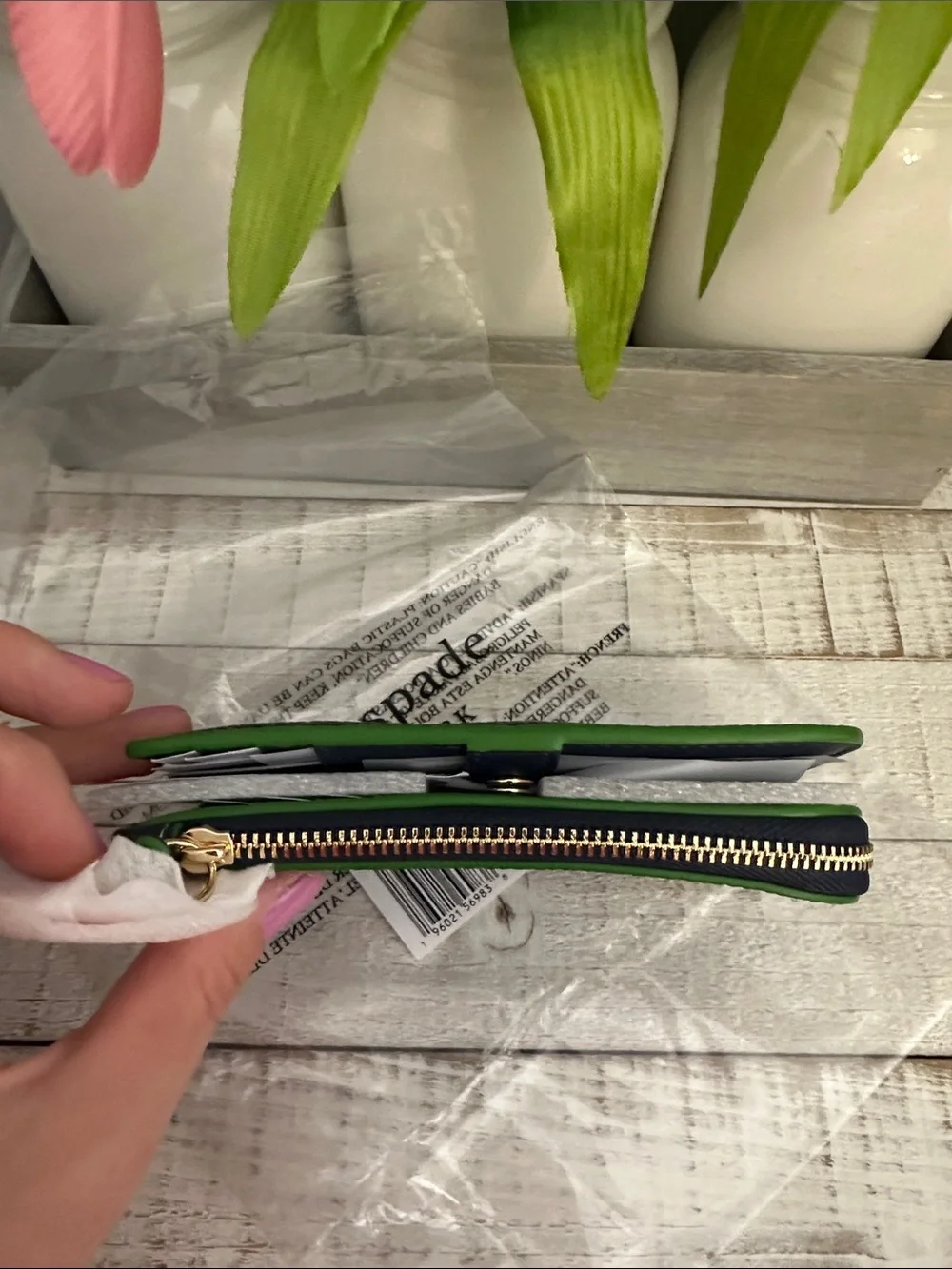 Nwt Kate spade in the garden small slim bifold wallet